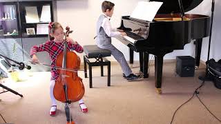 Sonata in C Major, Allegro, Jean Baptiste Bréval, played by Luisa (8 yrs.) & Leo (10 yrs.)
