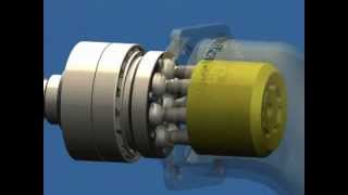 Bent axis hydraulic motor animation and exploded view   YouTube