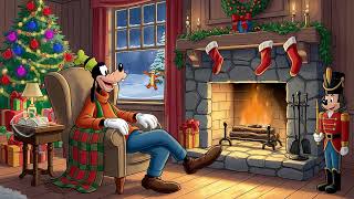 ❄️ Soft 1950s Oldies Playing in Another Room |Goofy’s Winter Evening with Warm Fireplace Memories 🕯️