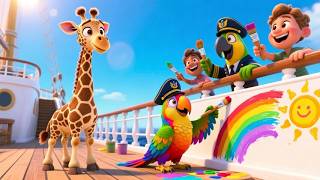 Baby Giraffe’s Color Ship 🦒🚢🌈 Fun Rainbow Learning Song for Kids | Viral Nursery Rhyme Adventure