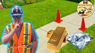 GOLD and DIAMONDS in the Sidewalk! - Undercover Urban Prospecting #sidewalksniping