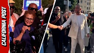 Sour and Fishy: Don Lemon and Karen Bass Address Crowd Outside L.A. Court