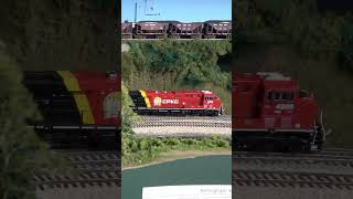 CPKC's new paint job! First run ES44AH ScaleTrains models #modelrailroad #hoscale #cpkcrailway #art