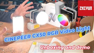Unboxing and first use ZHIYUN CINEPEER CX50 50W RGB Video Light by Benson Chik