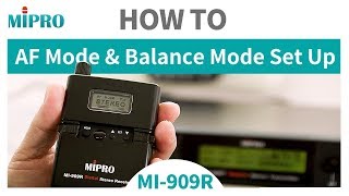 MI-909R |MI-909|set up How to Set Up AF Mode & Balance Mode