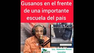 Gusanos frente a una escuela en San Víctor