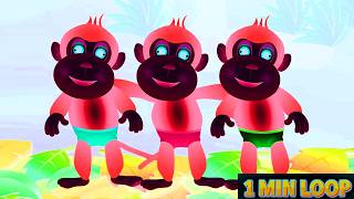🎶 [2 MIN LOOP] 🐒Five Little Monkeys Remix Beats Fun Nursery Rhymes with Sound Variations @ToonyMonka