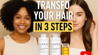 "Transform Your Hair in 3 Simple Steps ✨ | Olaplex Full Routine for Shiny, Frizz-Free Hair!"