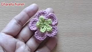 crochet easy flower 🌺 for beginners/beautiful crochet flower tutorial @ghareluhuner