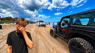 What’s Wrong With The Tundra?! | Beach Recovery Of A Jeep Wrangler With No Transmission!