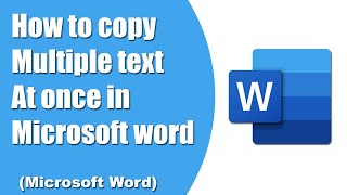 How to copy multiple text at once in Microsoft word (Microsoft word)
