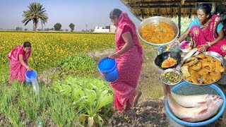 Daily Morning Routine। Vegetable Farming। Cooking Desi Fish Curry And Eating #village_life_vlog