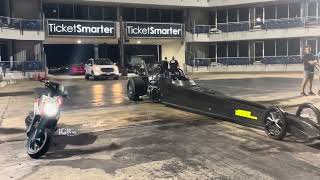 Texas Motorplex Top Dragster Burnout at night