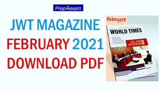 JWT February 2021 Magazine Download in PDF - JWT Magazine Month of February 2021 PDF - Prep4exams