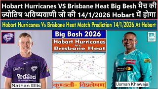 Hobart Hurricanes vs Brisbane Heat Big Bash Match Prediction on 14/1/2026 at Hobart