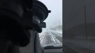 White Out conditions on the way to Snowy Range Ski Area, Wyoming