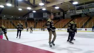 WMU Hockey Players Ice Skating with Fans