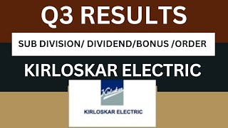 kirloskar electric Q3 Results 2026 | kirloskar electric Results Today | kirloskar Share Latest News