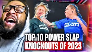 Top 10 Power Slap Knockouts of 2023 | REACTION !!!