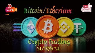Crypto Trading / Bitcoin / Etherium / Live  / Options Trading Journals / 24 July 2024 / #TheTradeLok