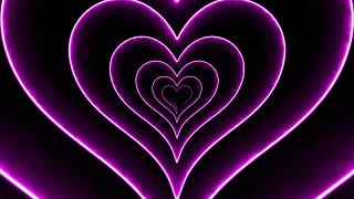 4K 60fp Purple heart lights animations background looped 10m