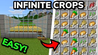 SIMPLE AUTOMATIC CROP FARM TUTORIAL for Minecraft Bedrock and Java
