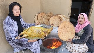 Surviving in Mountain Village |Cooking Goat Curry Recipe & Bread Baking |Village Life in Afghanistan