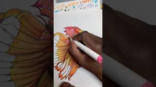 Drawing & Coloring with Ohuhu Markers |Transferring My Original Coloring page #ohuhumarkers