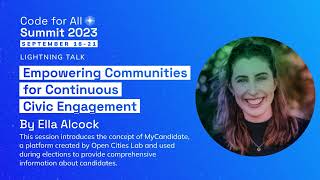 Lightning Talk | Empowering Communities for Continuous Civic Engagement