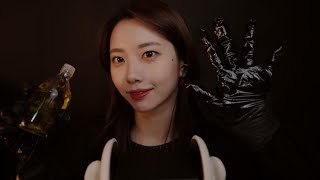 [eng] ASMR 3-DIO Oil Ear Massage with Black Latex [membership asmr]
