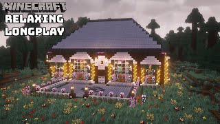 Minecraft Relaxing Longplay 🌧️ Rainy Day 🌧️ Building Forest Mansion ( No Commentary )