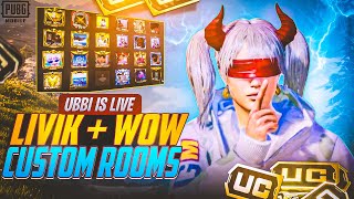 PUBG MOBILE UNLIMITED LIVIK + WOW CUSTOM ROOM  | UBBI IS LIVE | #pubg#pubgmobile #live