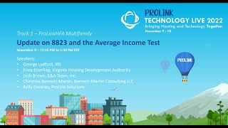 ProLink Technology Live 2022 - Update on 8823 and the Average Income Test