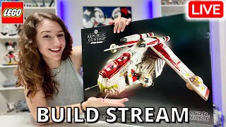 🔴  LEGO Star Wars UCS GUNSHIP!! Live Build Stream (75309)