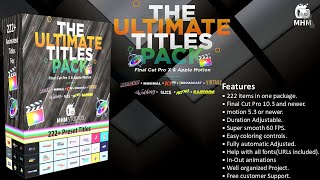MHMstudios | THE ULTIMATE TITLES PACK for final cut X & Apple Motion