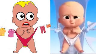 Baby Boss Funny Drawing Meme 😂 | Cold Heart Disney funny cartoon baby