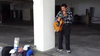 Local Street Musician, Crabs Walk Sideways, Redondo Beach Pier early June 2017