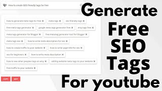 How to create SEO friendly tags for free | Youtube SEO series part 1