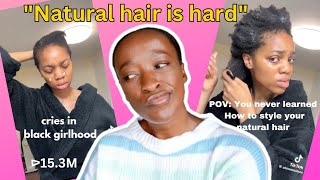Girl goes viral crying that she can't style her natural hair. here's the solution.