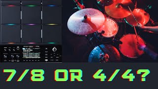 "Two Grooves One Loop" 7/8 or 4/4? Playing drums over a loop on Roland SPD SX Pro