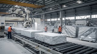 Inside the Largest High-Tech Marble Factory | From Raw Stone to Finished Marble Slabs (Full Process)