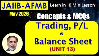 Trading P/L Balance Sheet JAIIB-AFMB MAY-26 Get 2 Marks in 10 Min: Exam Points with MCQs #S165