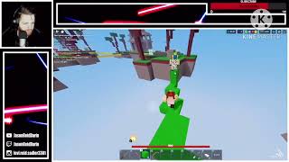 Beating @JasonReidDarin Live streaming in Roblox bedwars