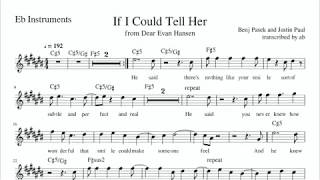 "If I Could Tell Her" - Dear Evan Hansen | Alto Sax Cover | Sheet Music PDF | Chords | Lyrics