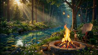 🍀 St. Patrick’s Day Riverside Campfire Ambience 🔥 Calm Water & Relaxing Nature Sounds
