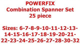 Lidl POWERFIX Combination Spanner Set 25 piece 277691 unboxing Ep.104 #redigitt