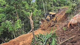 UNSTOPPABLE! Bulldozer D6R XL Creates New Plantation Road Through Jungle Bushes Effortlessly