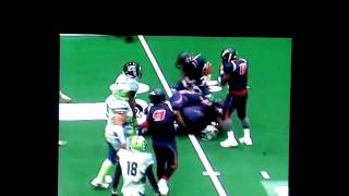 AJ Allen fighting for yards