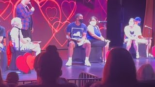 Beauty & Da Beast Carnival Cruise Mardi Gras on stage for the game show Love & Marriage