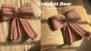 How to make Crochet Bow tutorial ( make it as keychain/ hair accessory), Beginner Friendly